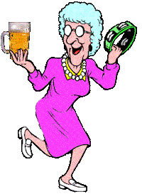 drunk old lady STICKER