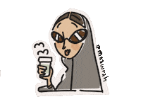 Mnawrah sun moon uae hijab Sticker
