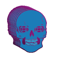 MixdJuxt halloween blue eyes skull Sticker
