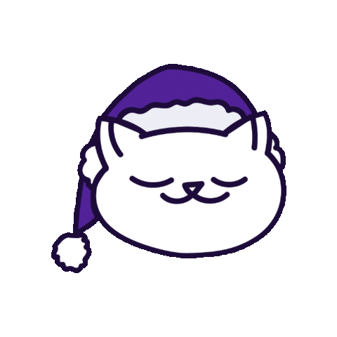 Cat Christmas Sticker by Polysleep