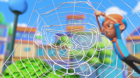 Swinging Spider Web GIF by moonbug