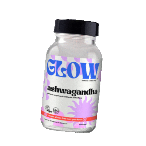GLOWSuperfoods giphyupload glow capsules ashwagandha Sticker