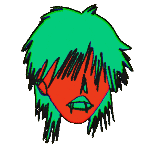Glitch Hair Sticker