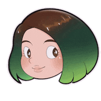 Green Hair Blink Sticker by Forbidden Planet Int