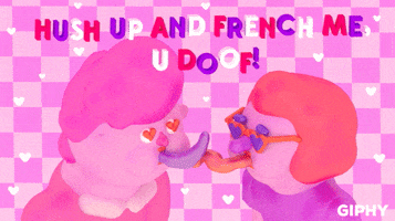 French Kiss Art GIF by Happy Valentine's Day!
