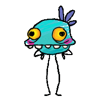 PHUNK_Animation_Studio cute animation neon monster Sticker