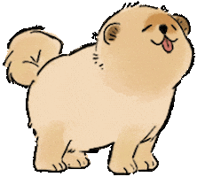 Happy Chow Chow Sticker by Sticky Brain Studios