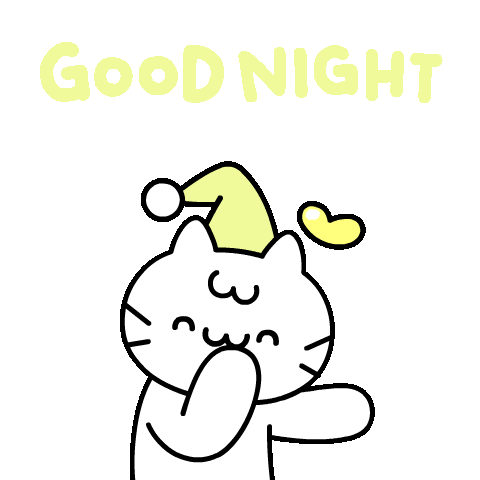 Good Night Cat Sticker by Mikitti