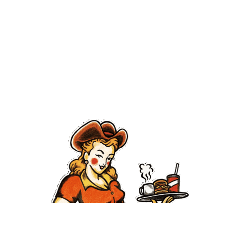 EGDINER girl burger cowgirl diner Sticker