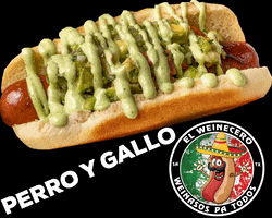 elweinecero perro hot dog gallo weinecero GIF