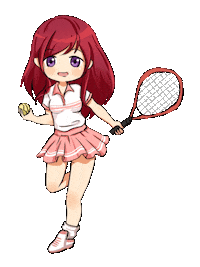 Lunime sport anime girl red Sticker
