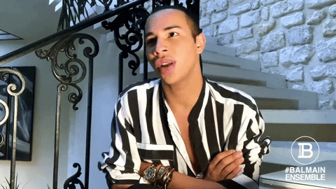 hebert-madeira giphyupload balmain olivier rousteing balmain ensemble GIF
