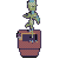 Plant Aesthetic 16 Bit Sticker