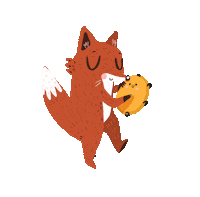 Happy Fox Sticker by Maria Jose Da Luz