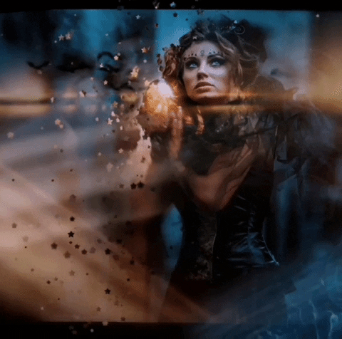 virtart_gallery girl halloween night sparkle GIF