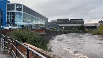 Riverside Wall in Sheffield Flattened by Raging Floodwater