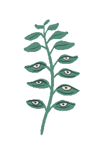 Sleepy Green Leaf Sticker