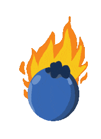 CascabelSalsa fire blueberry bamstickers cascabelstickers Sticker
