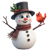 Boys Girls Snowman Sticker