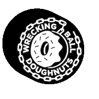 wreckingballdoughnuts dundee wrecking ball doughnuts wreckingballdoughnuts dundee doughnuts Sticker