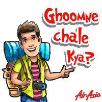 AirAsiaIndia holidays camera plane tickets Sticker