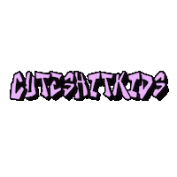 Cuteshitkids art pink kids purple Sticker