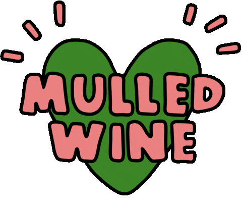 Mulled Wine Christmas Sticker by Poppy Deyes