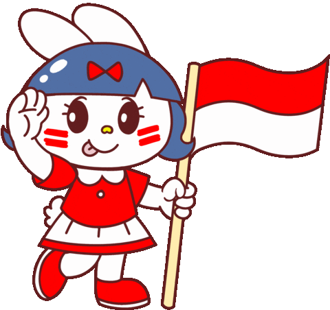 Flag Rabbit Sticker by Fun Cican