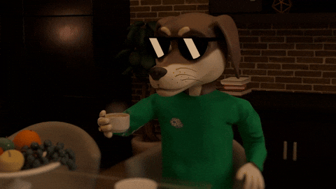 ChesterAbstract giphyupload dog coffee good morning GIF
