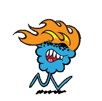 on fire running Sticker by Jolly Rancher