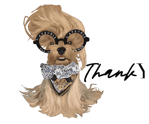 Dog Fashion Thanks Sticker by Honey Boo Designs