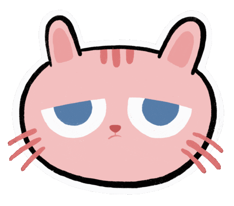 Bored Cat Sticker by Mybro