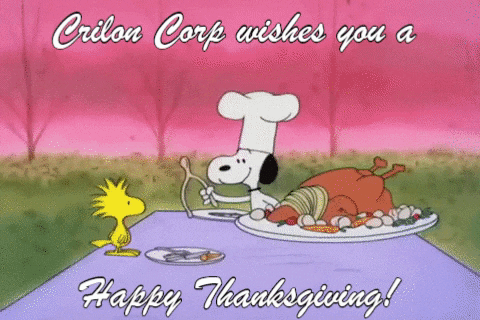 giphygifmaker thanksgiving peanuts happy thanksgiving snoopy GIF