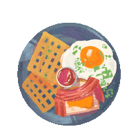 PoachedRestaurants breakfast waffles fried egg fried eggs Sticker