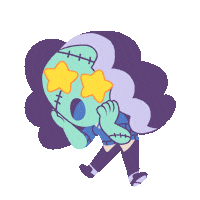 BeautifulGlitch wow blue monster prom Sticker