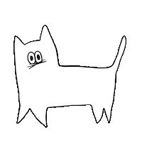 White Cat Running Sticker by Gunmaunofficial