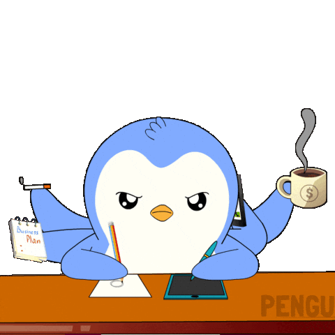 Work Working Sticker by Pudgy Penguins