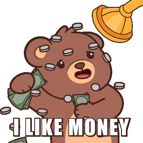 Im Rich Teddy Bear Sticker by BEARISH