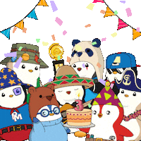 Celebrate Happy Birthday Sticker by Pudgy Penguins