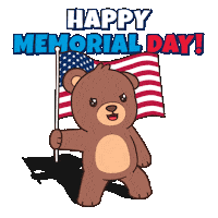 Teddy Bear Usa Sticker by BEARISH