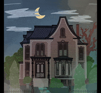 Haunted House Halloween GIF by Christi Lee