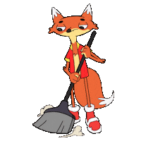Fox Cleaning Sticker