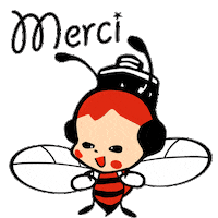 Peebeez red thank you thanks bee Sticker