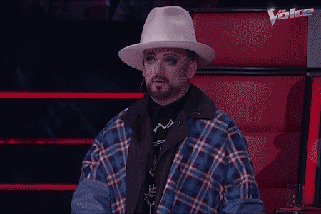 Reality TV gif. Boy George as a judge on The Voice Australia looks at a contestant with respect and pride, saying, "that's how you do a performance, babe."