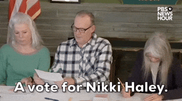 "A vote for Nikki Haley."