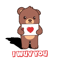 I Wuv You Teddy Bear Sticker by BEARISH