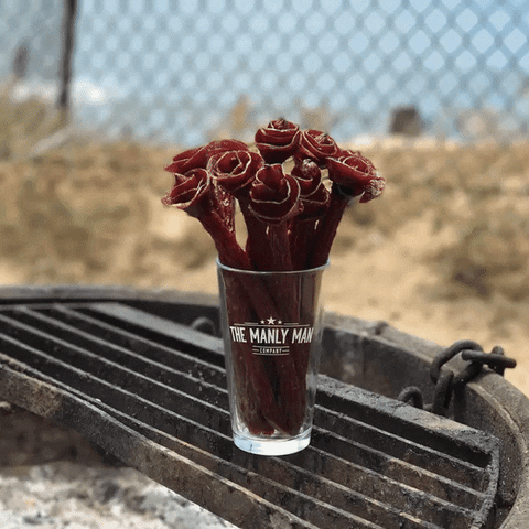 manlymanco giphyupload beef jerky roses man bouquet flowers for men GIF