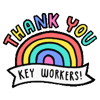 Rainbow Thank You Sticker by Josie
