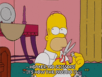 homer simpson scissors GIF