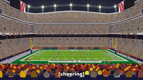 football field cheering GIF by South Park 